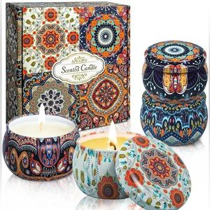 4-Pack Scented Aromatherapy Candles: Soy Wax, Stress Relief,Relaxation,Bath,Yoga